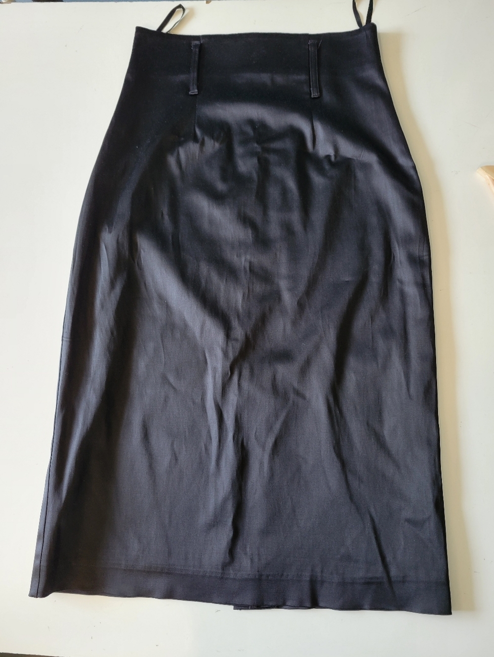 Le Chateau Womens Satin Classic Black Pencil Skirt Office Waist 26"